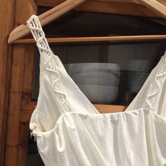 White Drape Ruched Short Dress Medium - Picture 6 of 6